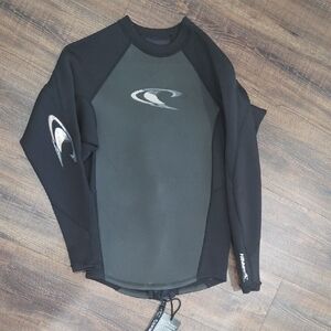 O'Neill Black and Charcoal Long Sleeve Rash Guard